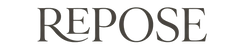 The word 'REPOSE' in black text on a light gray background