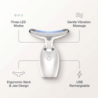 Gentle massage device with features highlighted on a white background